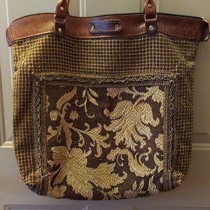 Down Home Leather Carpet Bag